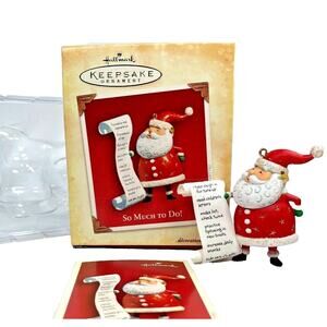 Hallmark SO MUCH TO DO! Keepsake Ornament Santa with List 2004